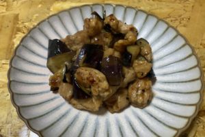 大豆ミートとナスの甘酢炒め