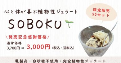 限定50セット！事前予約受付中！【心と体が喜ぶ植物性ジェラート SOBOKU】
